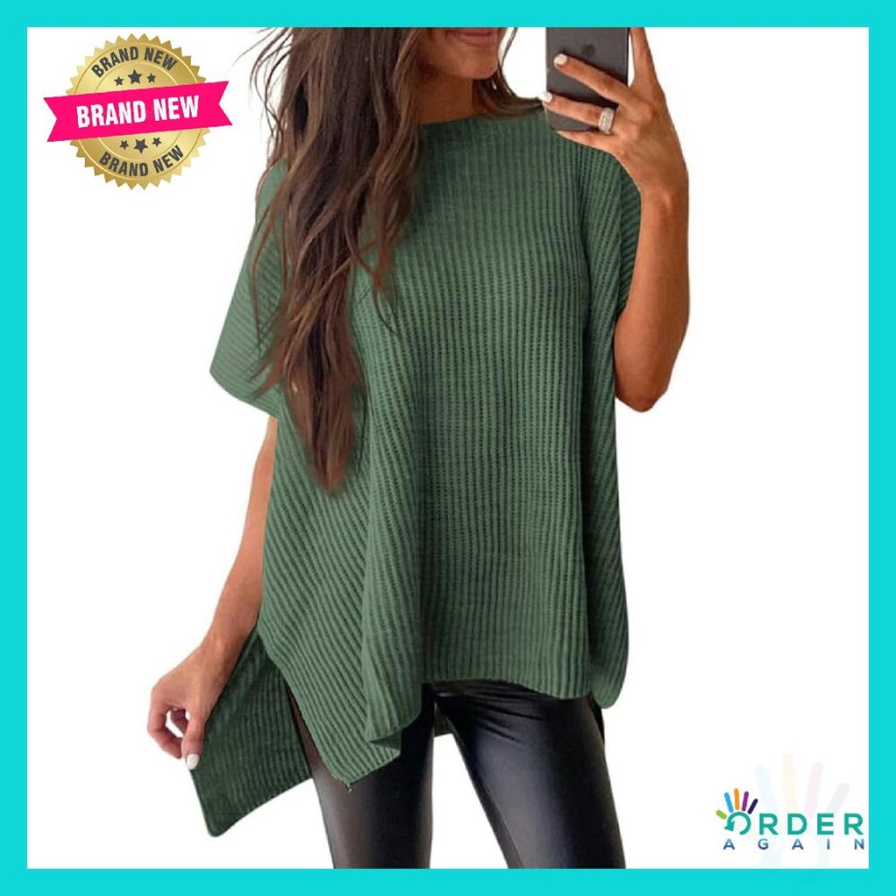 Women’s Oversized Rib Knit Sweater - Green